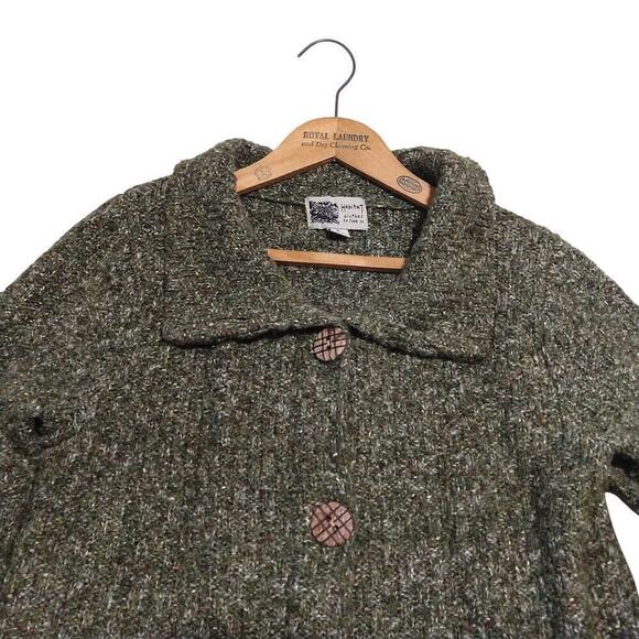 Habitat Women's Cardigan Sweater Size S Green Button Front Heather Lagenlook - Picture 2 of 8